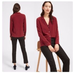Everlane Piped Silk Notch Collar Shirt 4